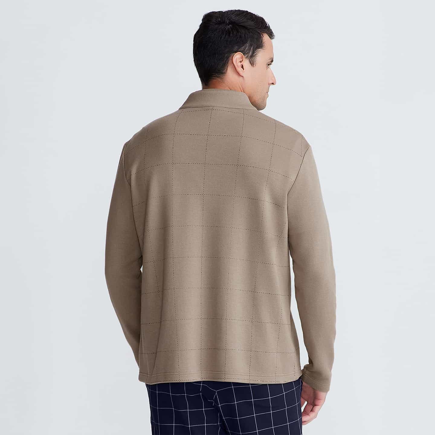 Chandail À Fermeture À Glissière ¼ Et Carreaux Pour Hommes