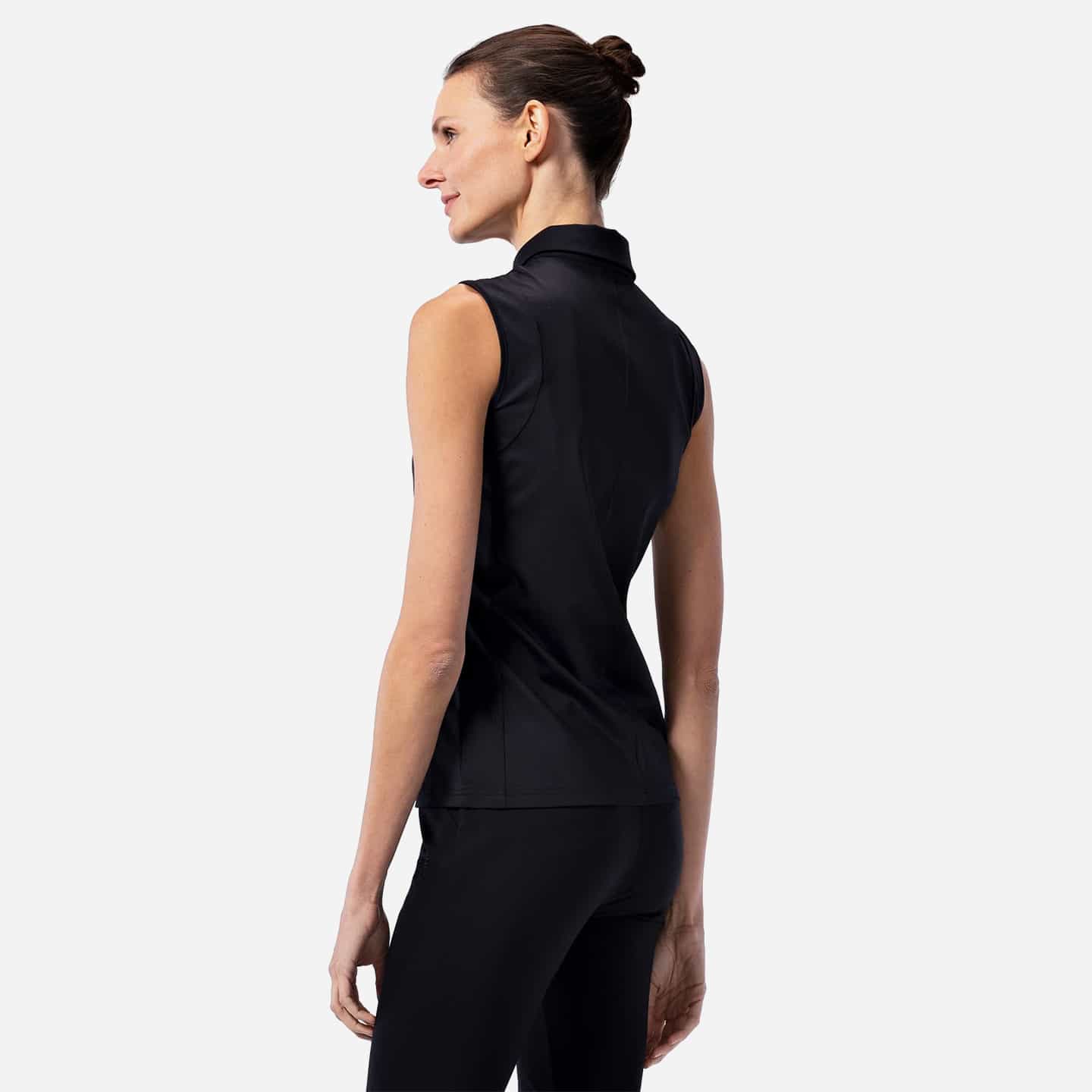 Polo À Col À Bande Logo Sans Manches Pour Femmes