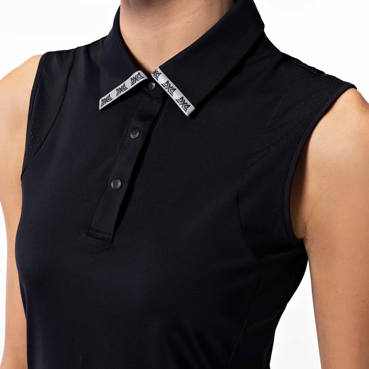 Polo À Col À Bande Logo Sans Manches Pour Femmes