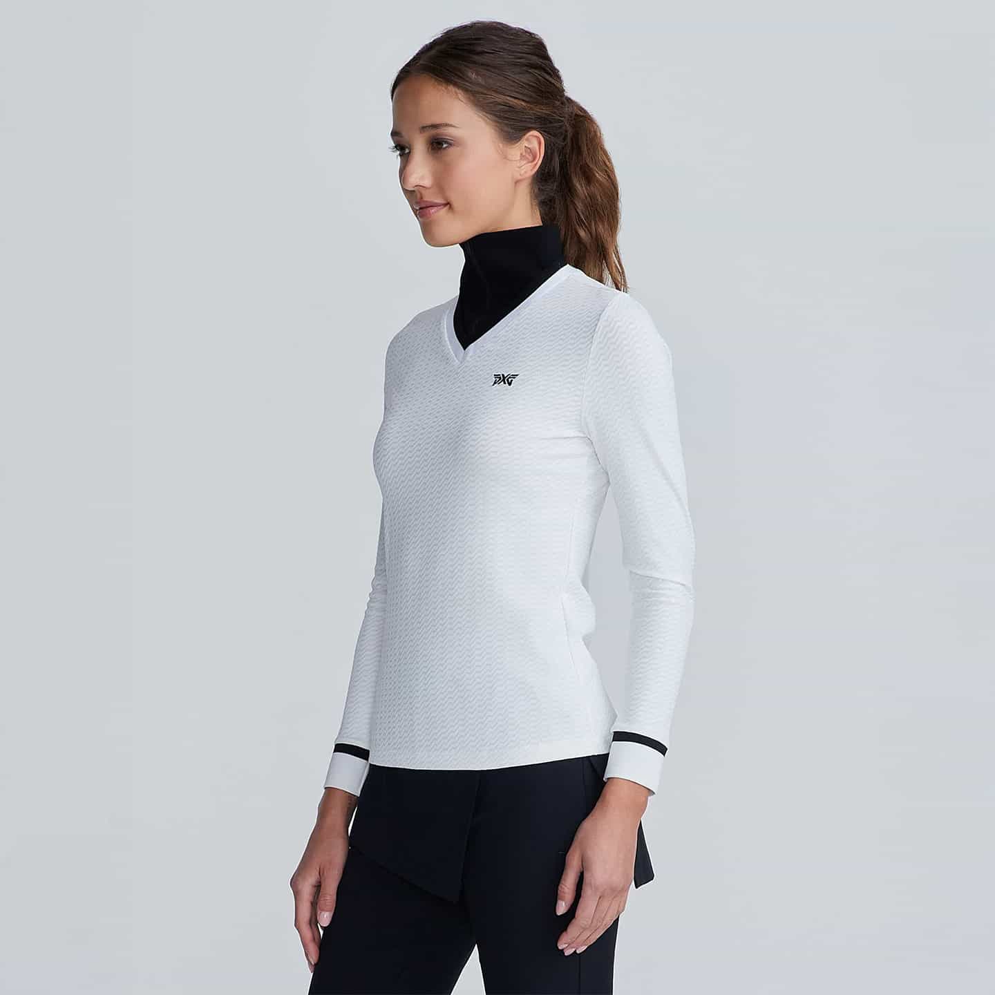 Haut Texturé Deux-En-Un À Fermeture À Glissière ¼ Pour Femmes