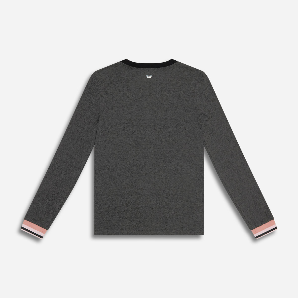 Women's Base Layer Henley Top in Morning Fog, lay flat back view