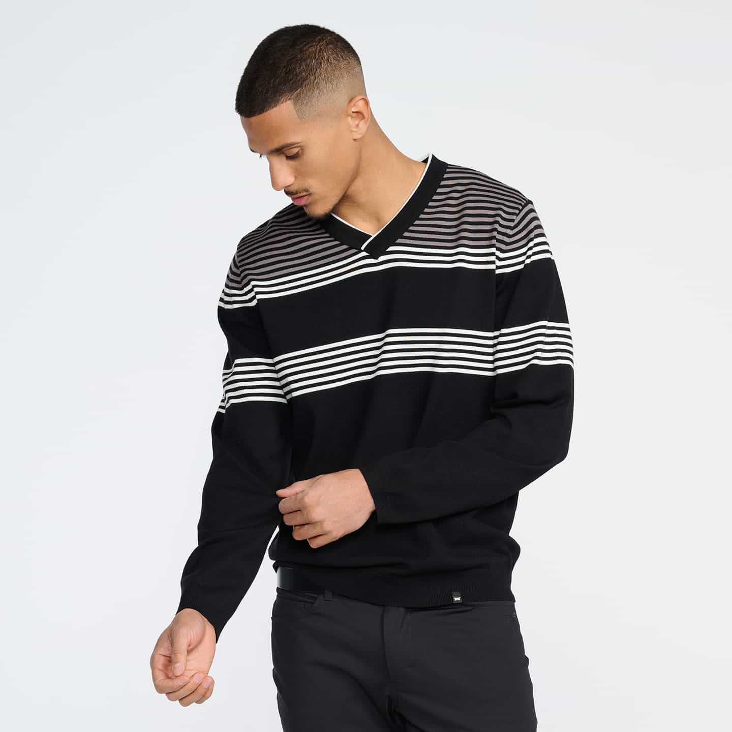 Pull À Col En V À Rayures Multiples