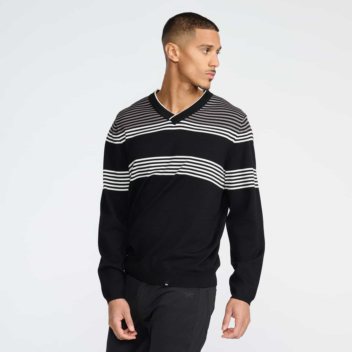 Pull À Col En V À Rayures Multiples