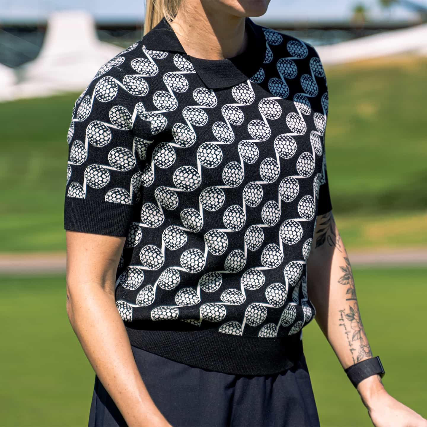 Top Tricoté À Motif De Balles De Golf Pour Femmes