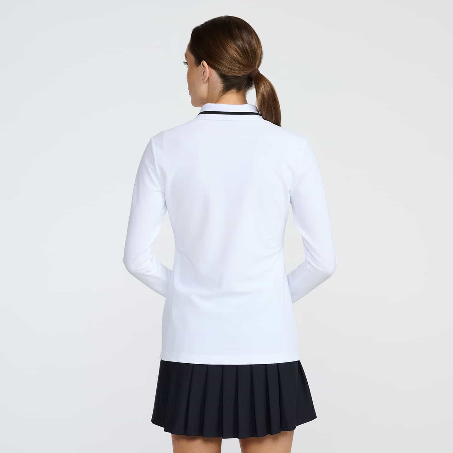Polo À Manches Longues 1/4 Zip En Tissu Éponge