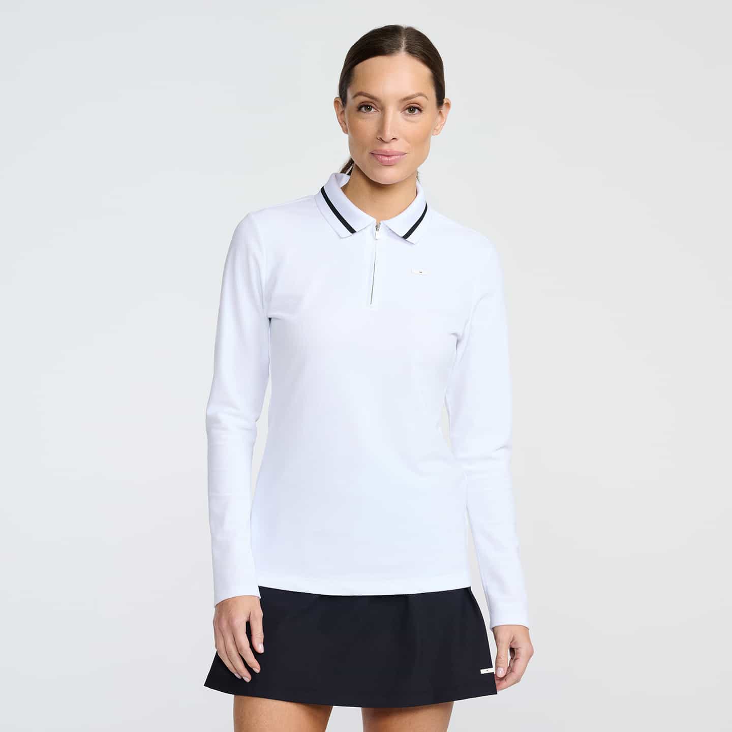 Polo À Manches Longues 1/4 Zip En Tissu Éponge