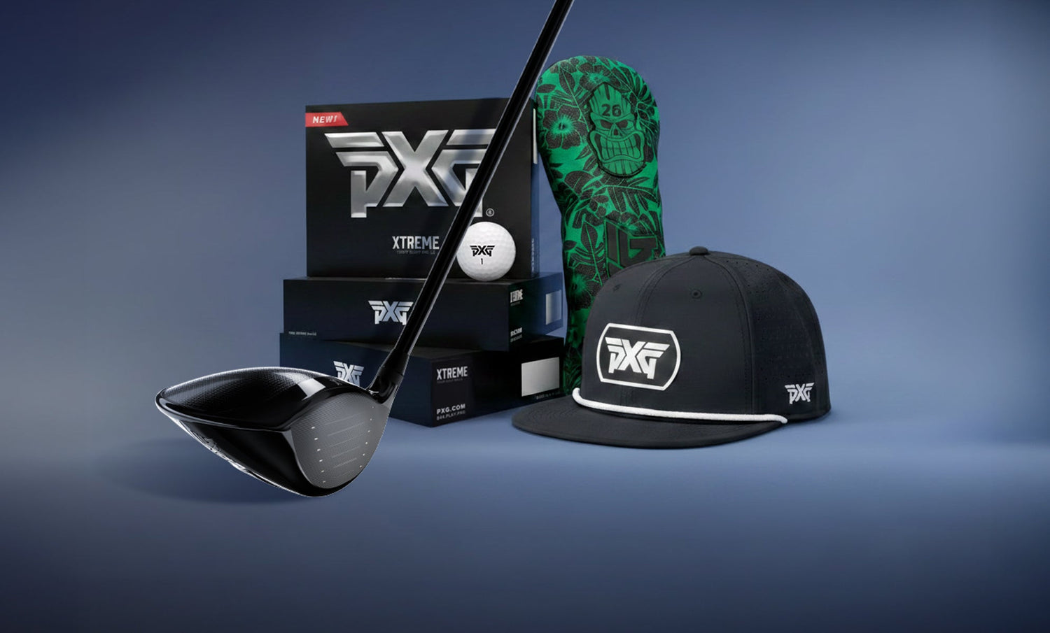 golf driver, golf balls, golf driver headcover, golf hat