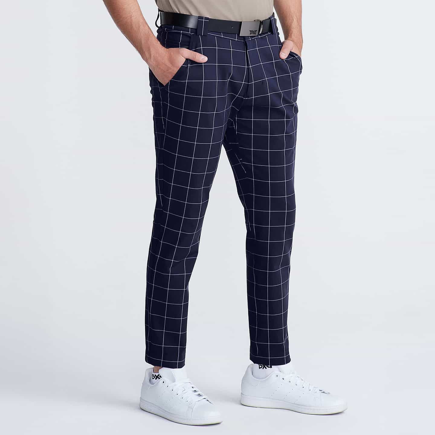 Men's Windowpane Slim Trousers