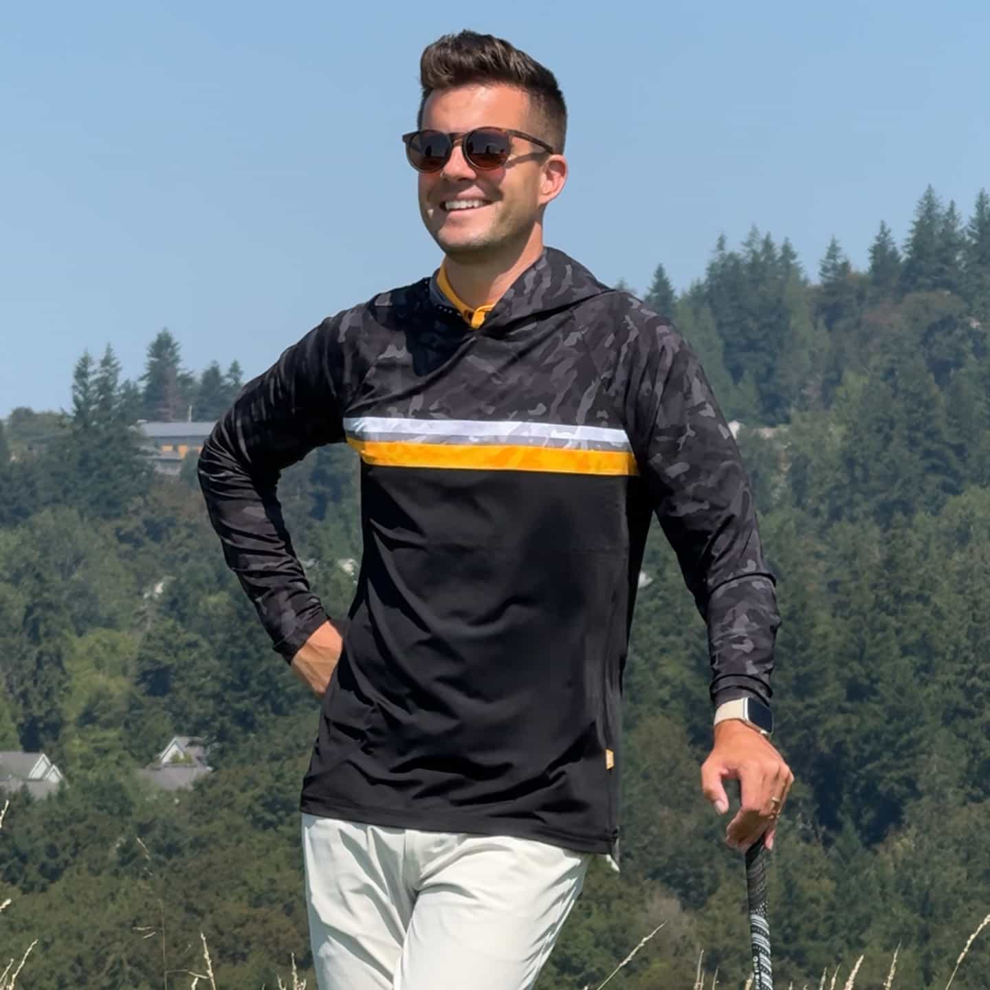 Chandail Fairway Camo À Capuchon Et Manches Raglan Pour Hommes
