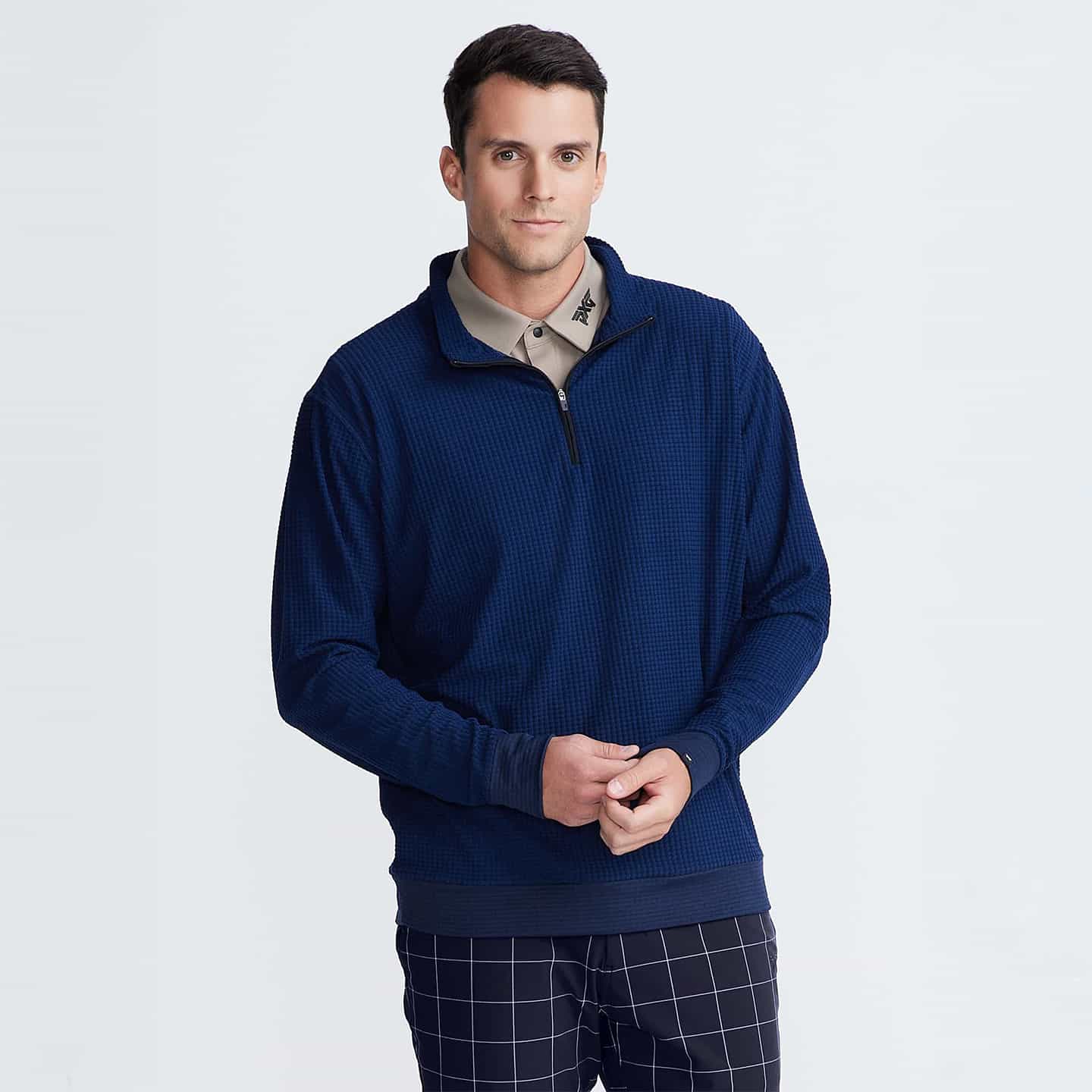 Men's 1/4 Zip Textured Pullover