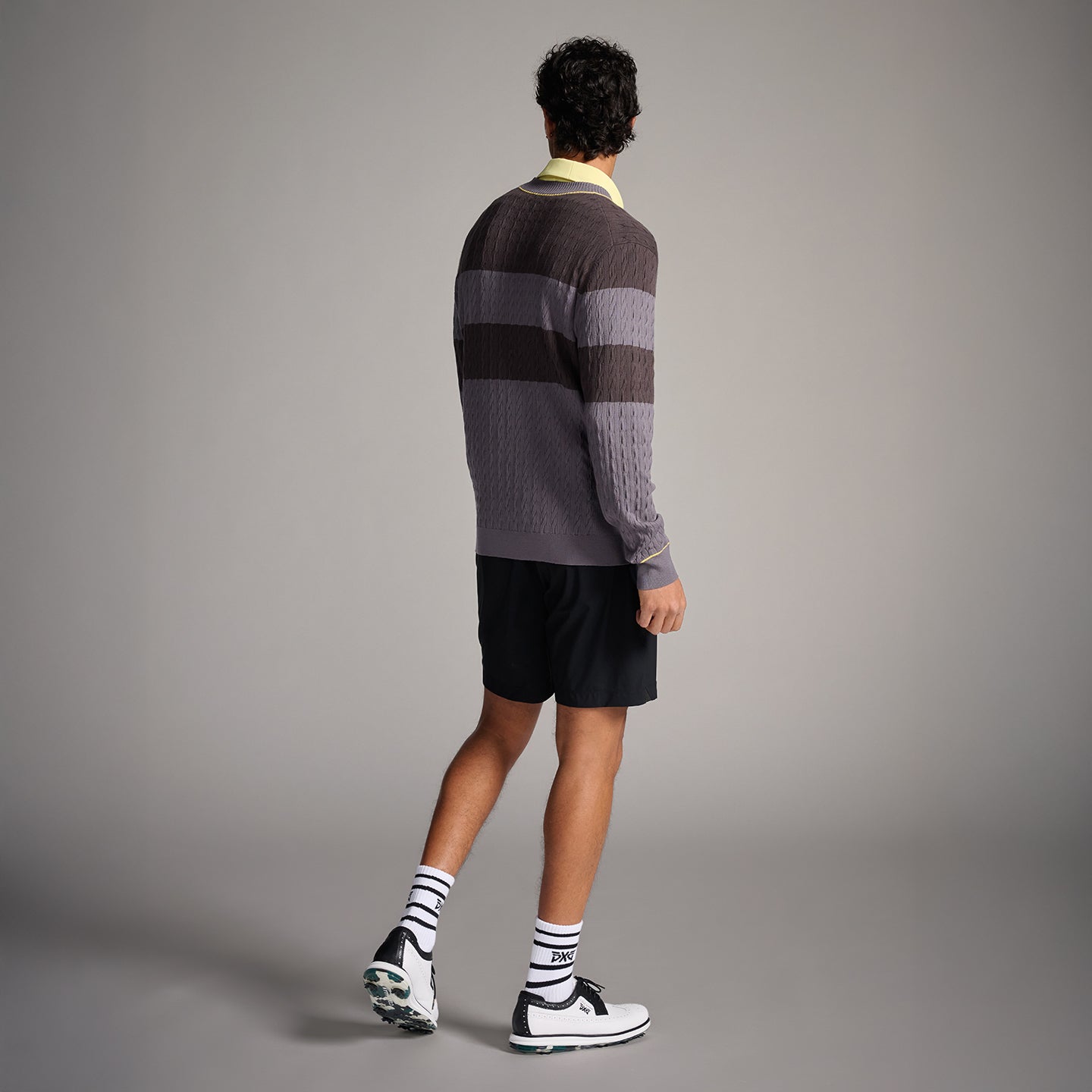 Men's Cable Knit V-Neck Sweater