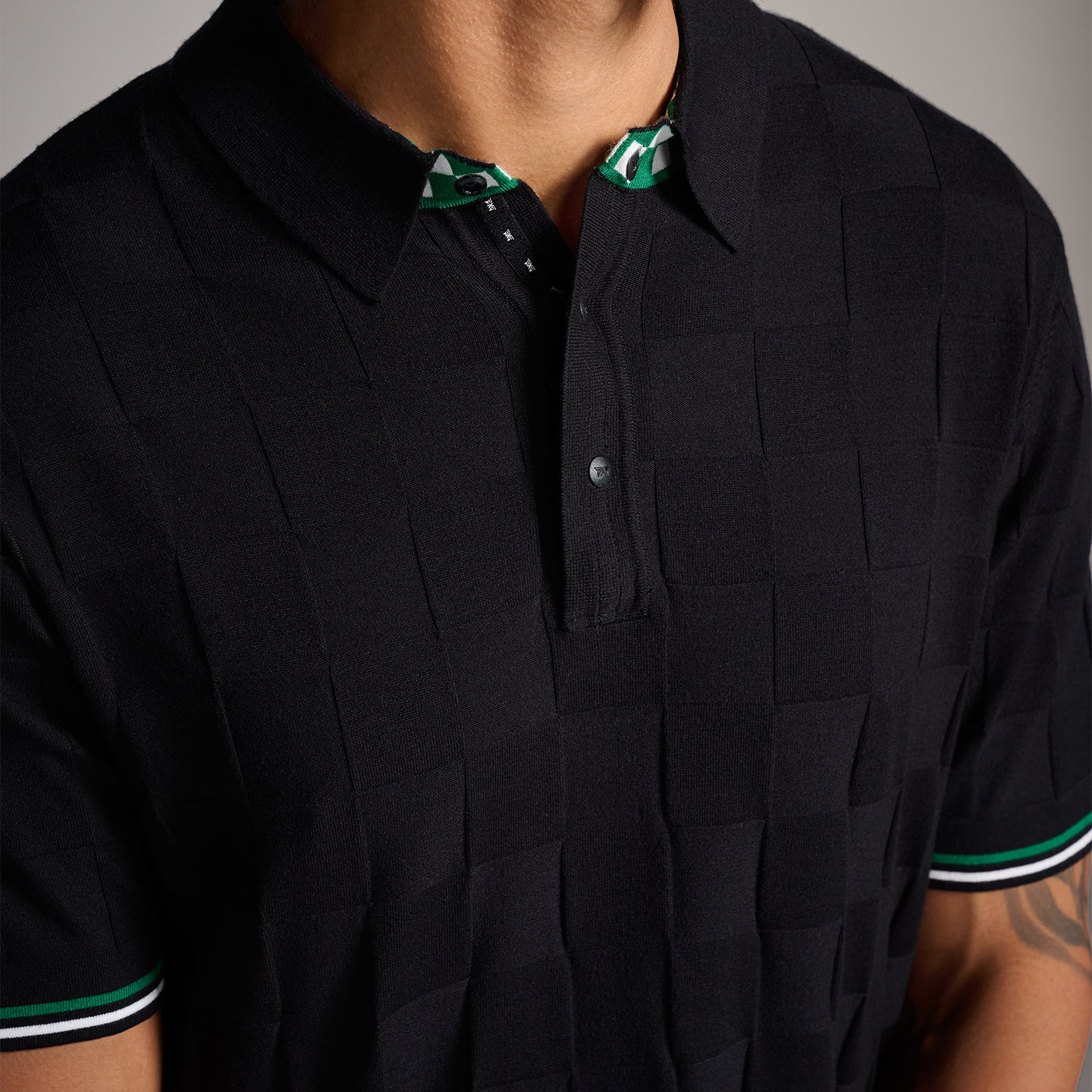 Men's Fairway Checkered Knitted Polo