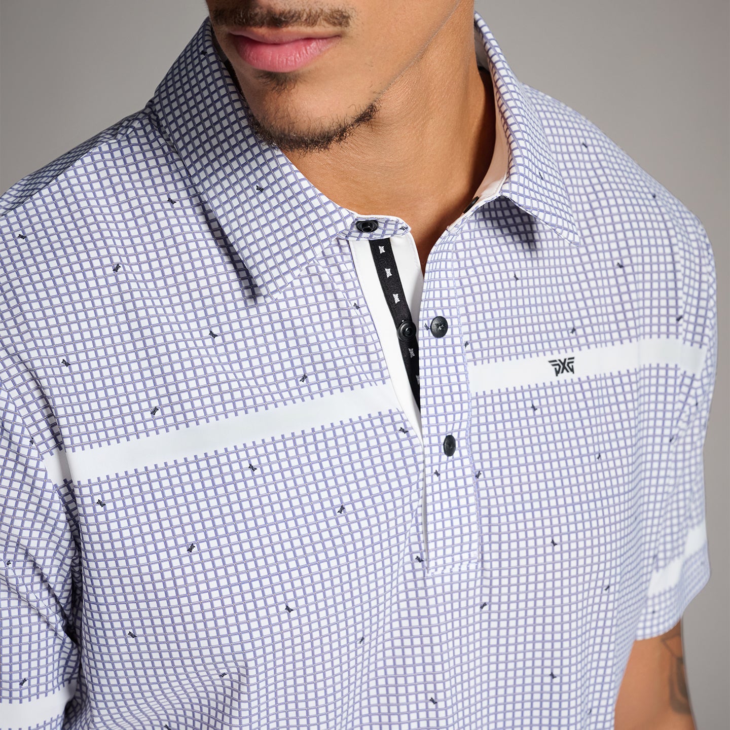 Men's Basket Weave Print Polo