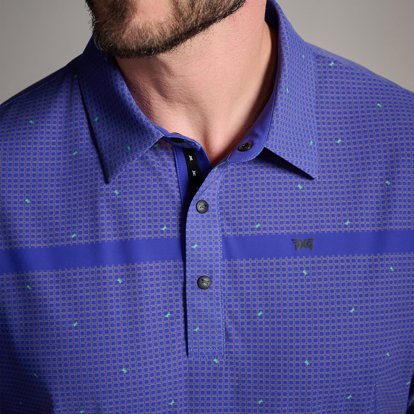 Men's Basket Weave Print Polo