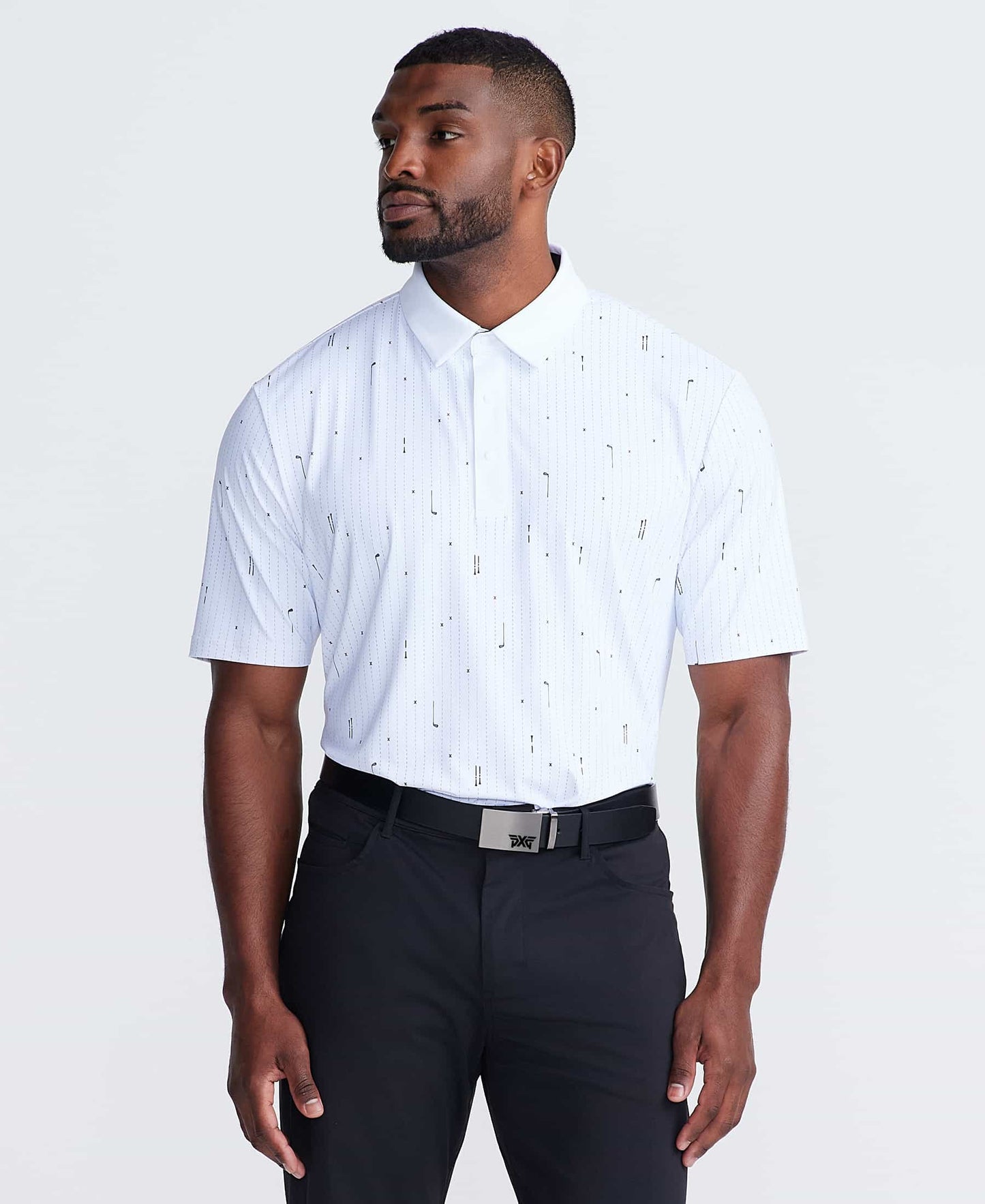 Polo à Rayures et Icônes de Golf Coupe Confort