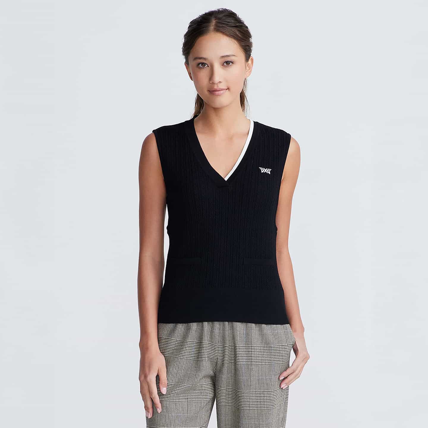 Gilet De Style Universitaire Avec Col En V Profond Pour Femmes