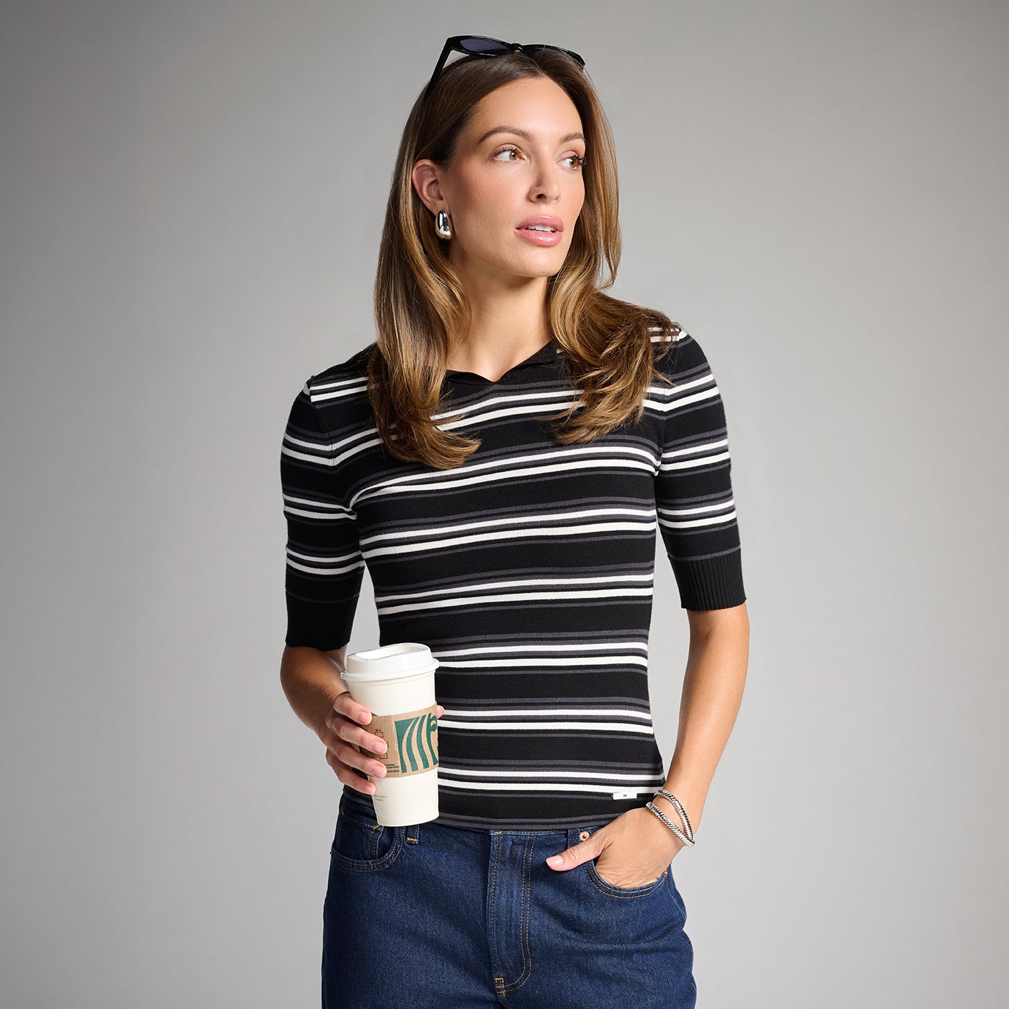 Women's Lapel Knitted Top