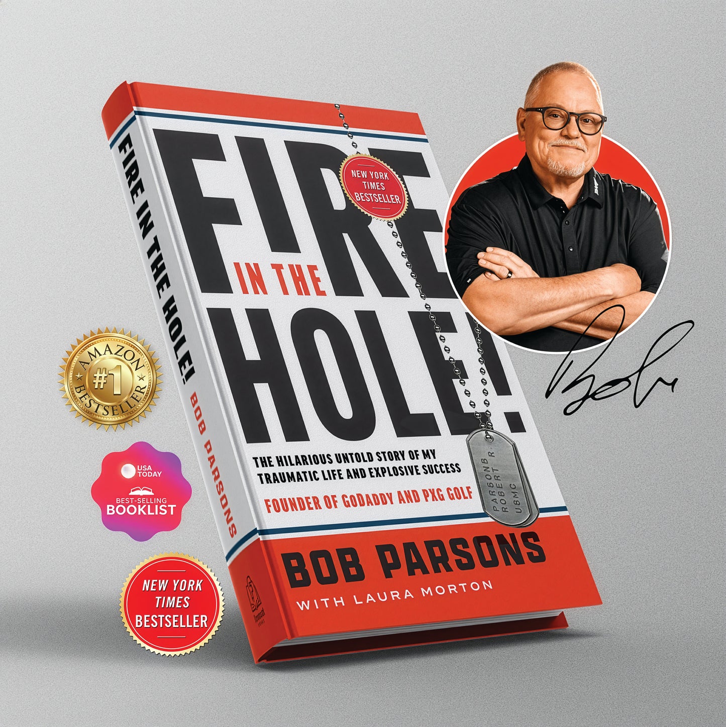 PXG Fire in the Hole book by Bob Parsons on a white background