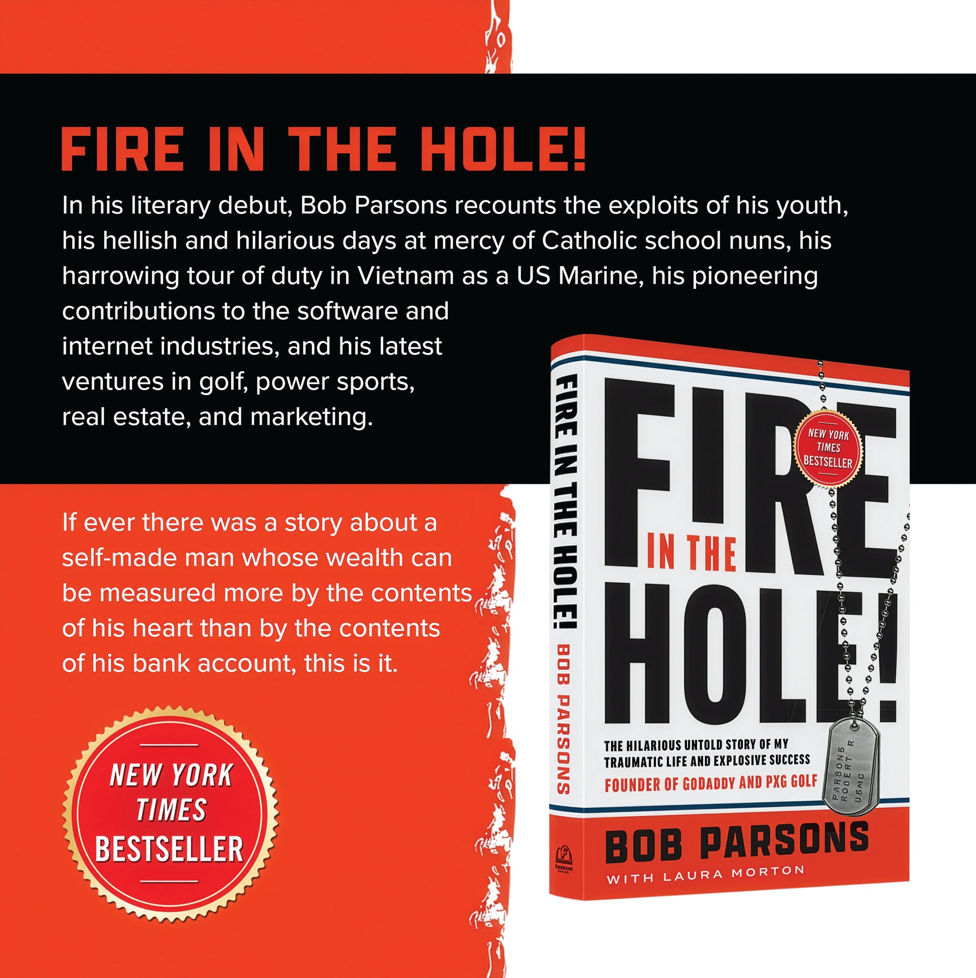 PXG Fire in the Hole book by Bob Parsons on a white background