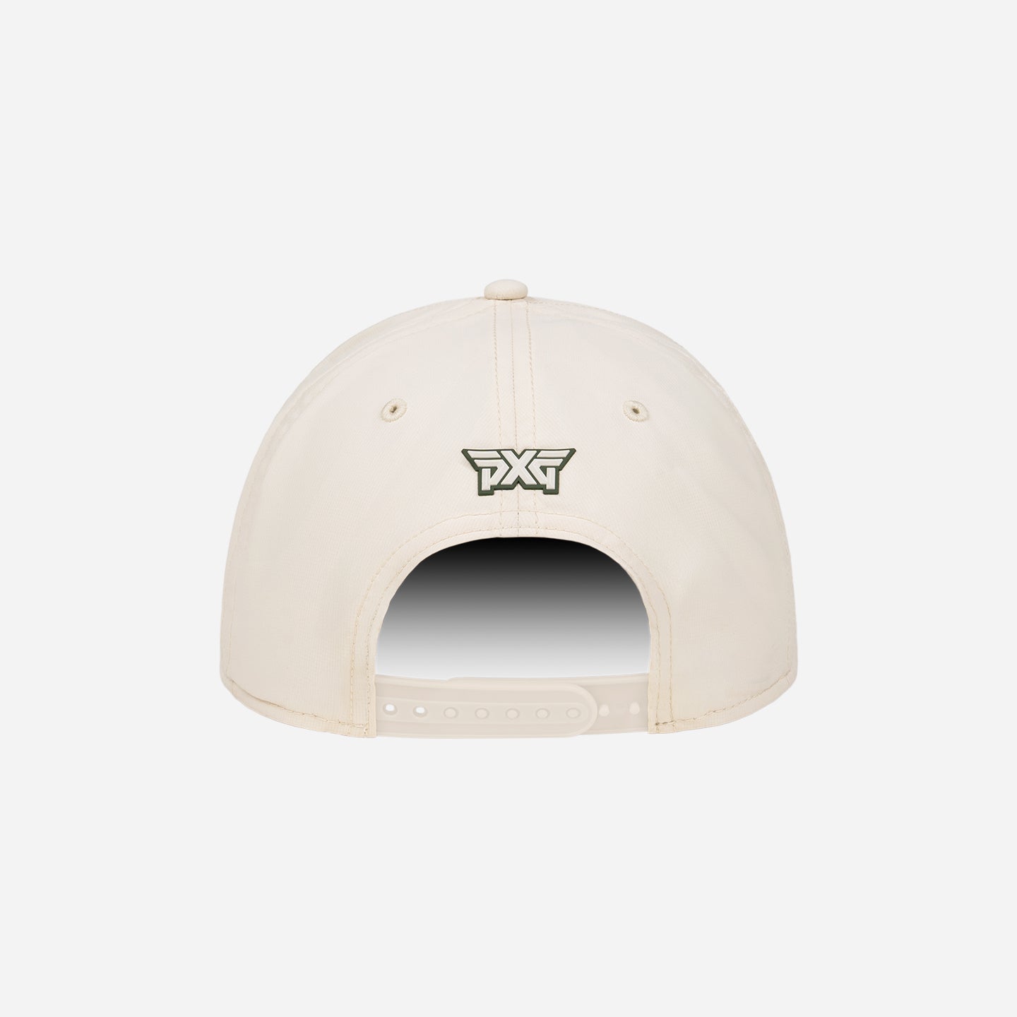 Beige cap with a logo on a white background