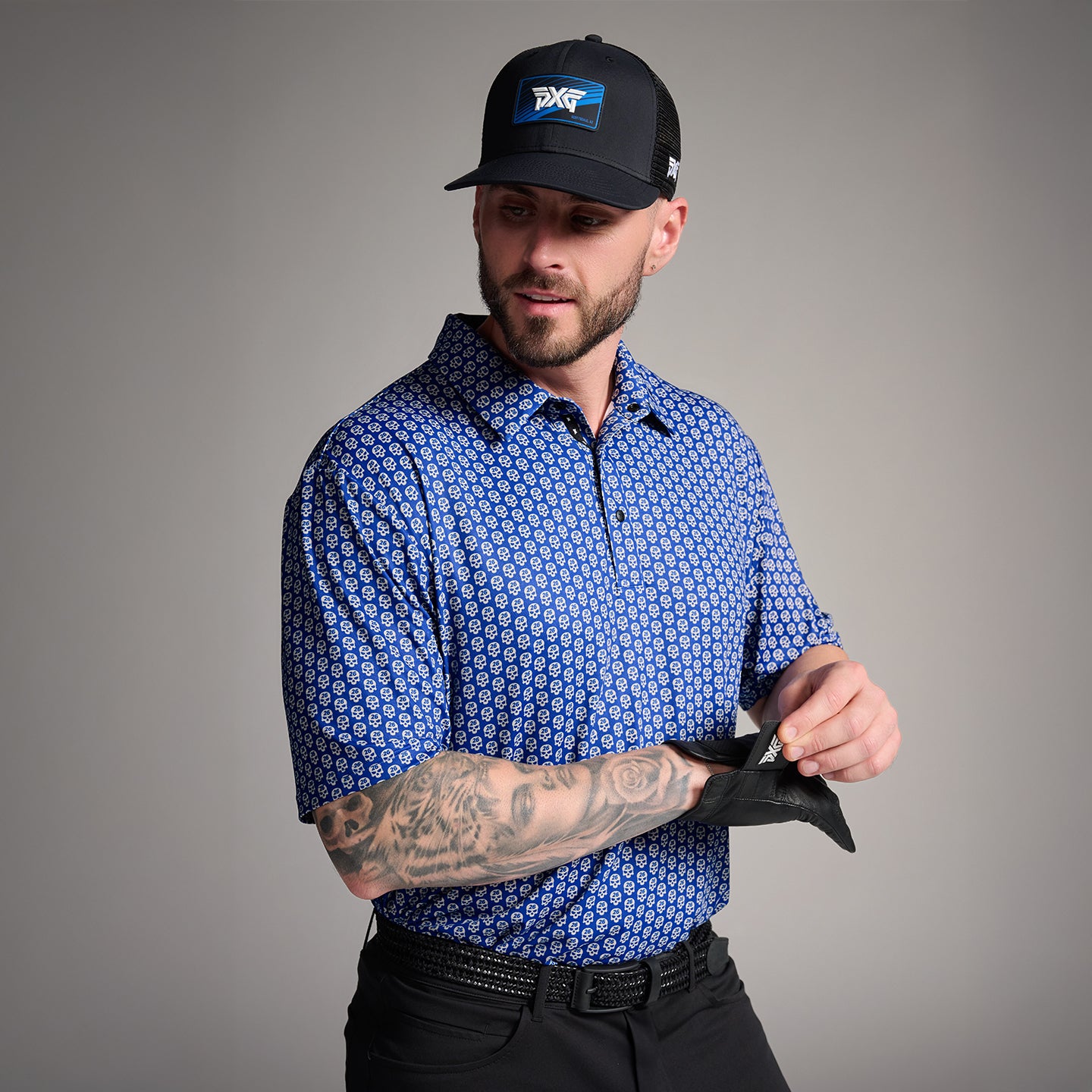 Men's Tour Skull Print Polo