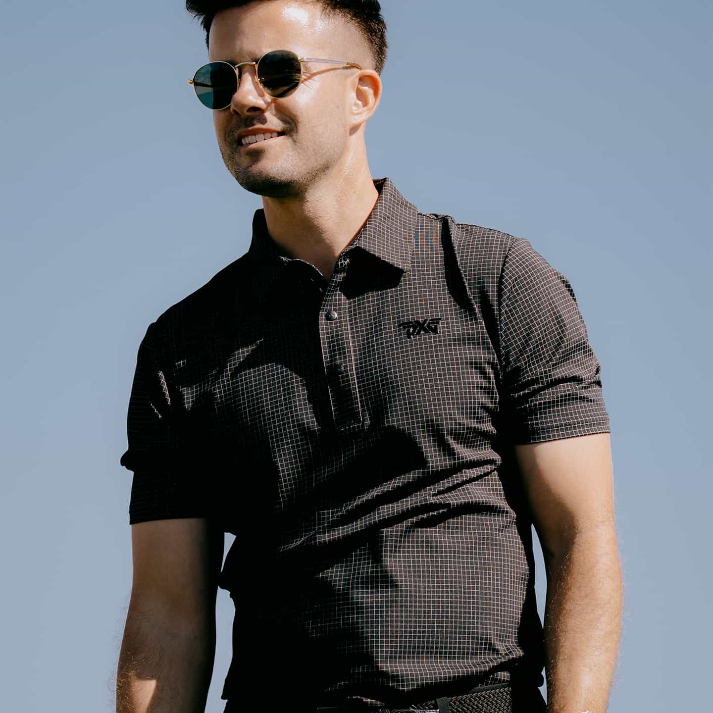 Men's Crisscross Print Polo