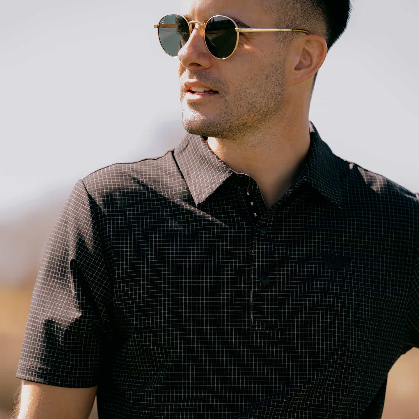 Men's Crisscross Print Polo