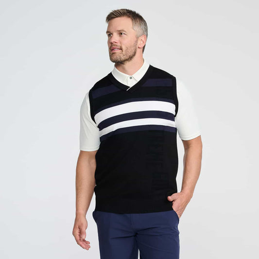 Men's V-Neck Color Block Knitted Vest - PXG Canada