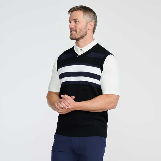 Men's V-Neck Color Block Knitted Vest - PXG Canada