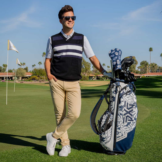 Men's V-Neck Color Block Knitted Vest - PXG Canada