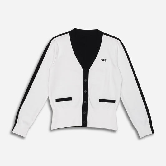 Cardigan à Col en V Contrastant Pour Femme - PXG Canada