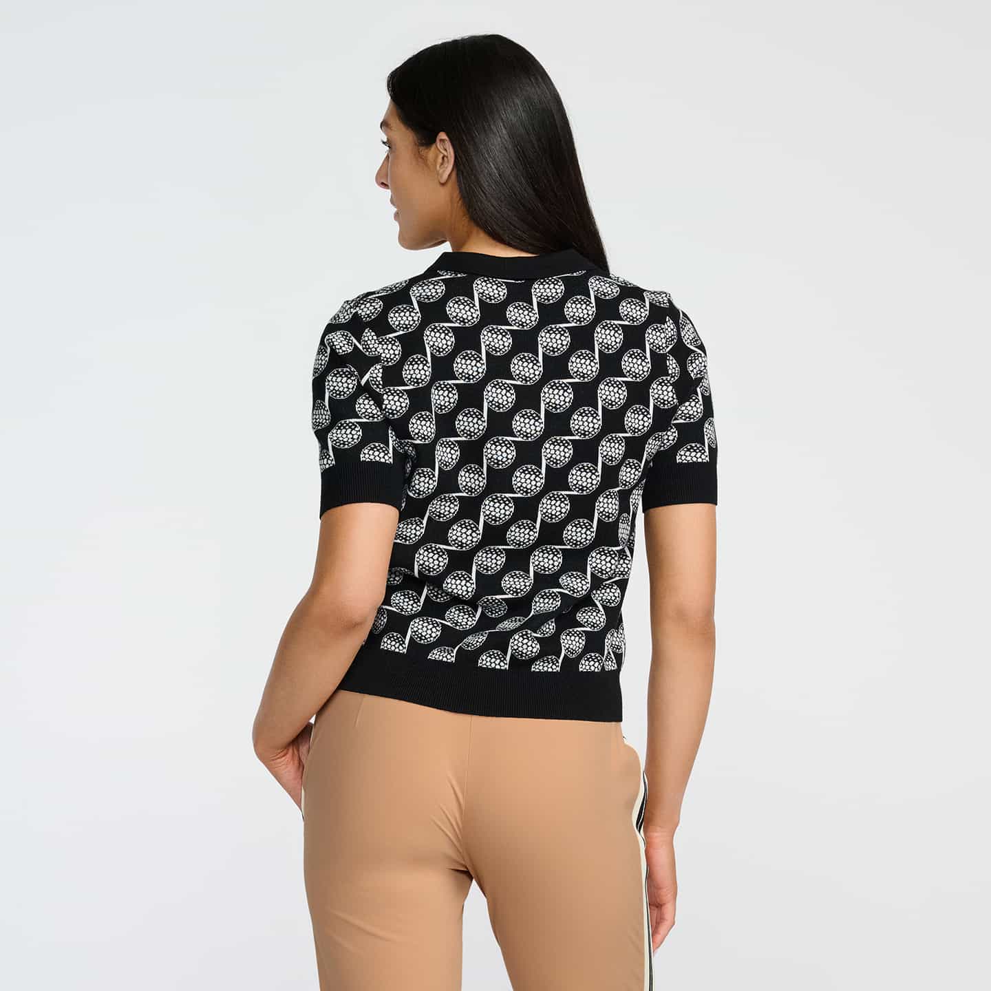 Top Tricoté À Motif De Balles De Golf Pour Femmes