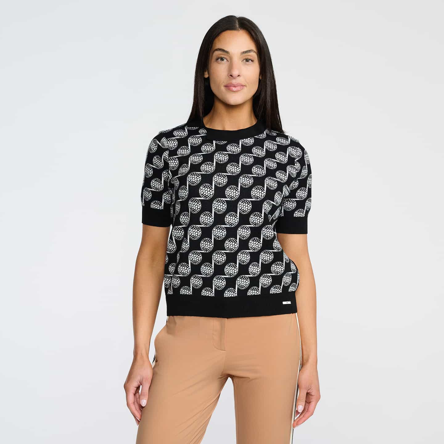 Top Tricoté À Motif De Balles De Golf Pour Femmes