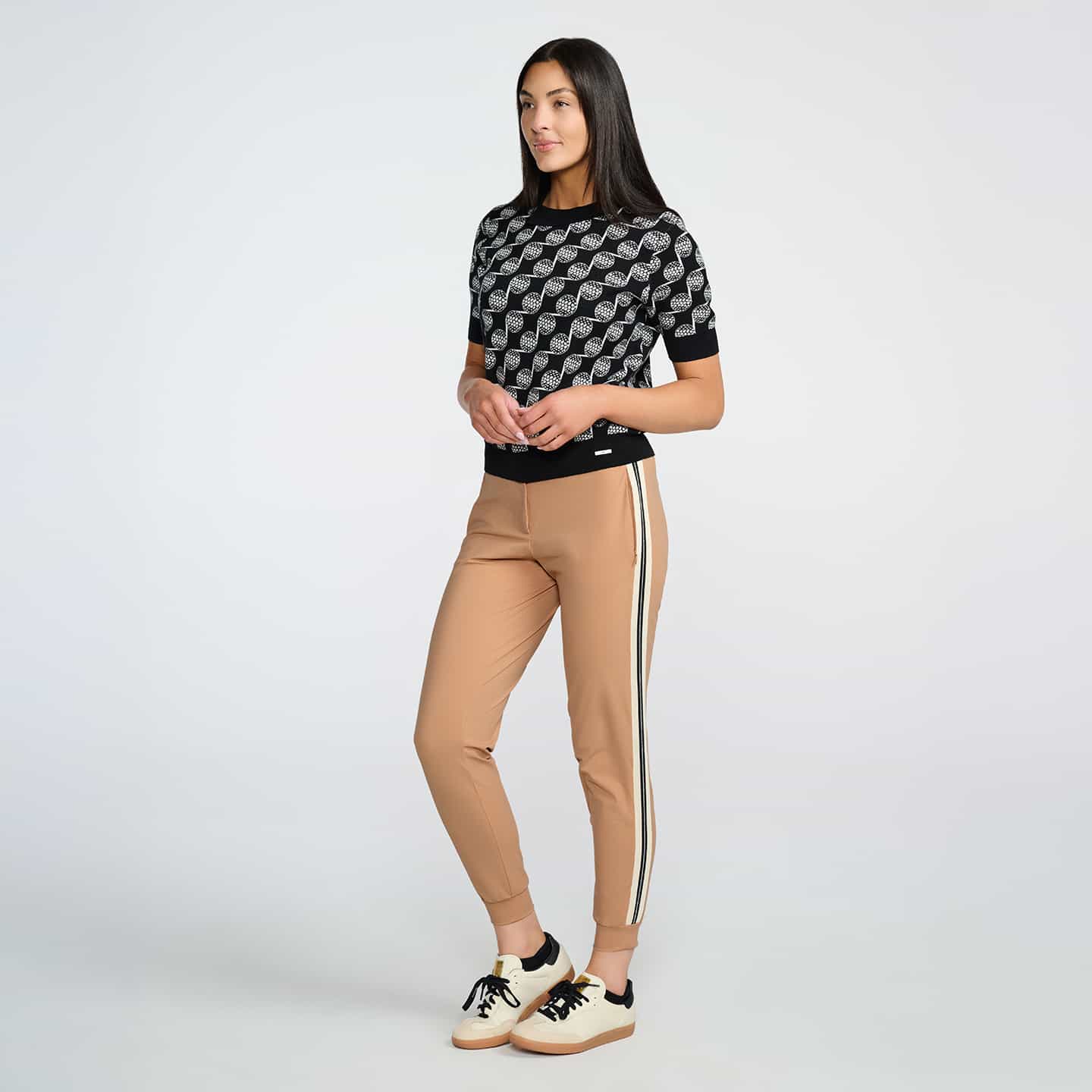 Top Tricoté À Motif De Balles De Golf Pour Femmes