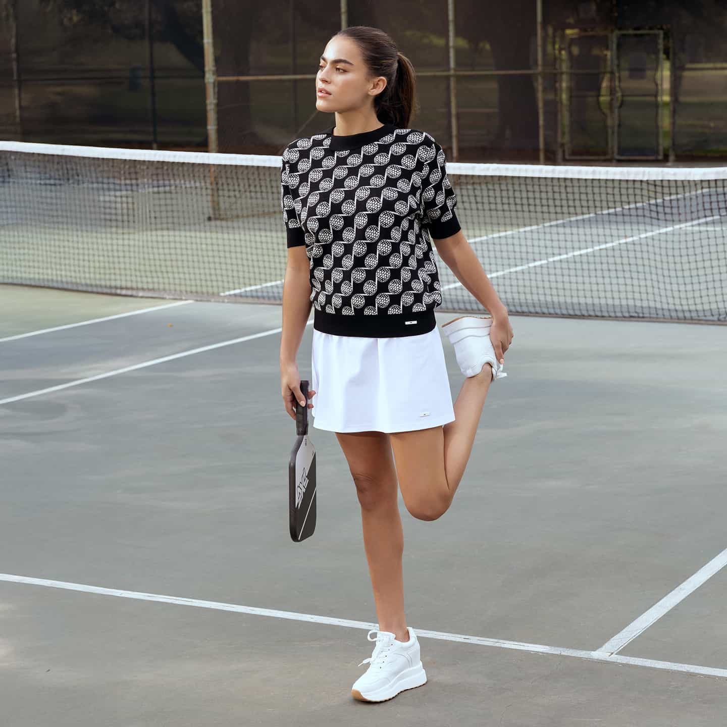 Top Tricoté À Motif De Balles De Golf Pour Femmes