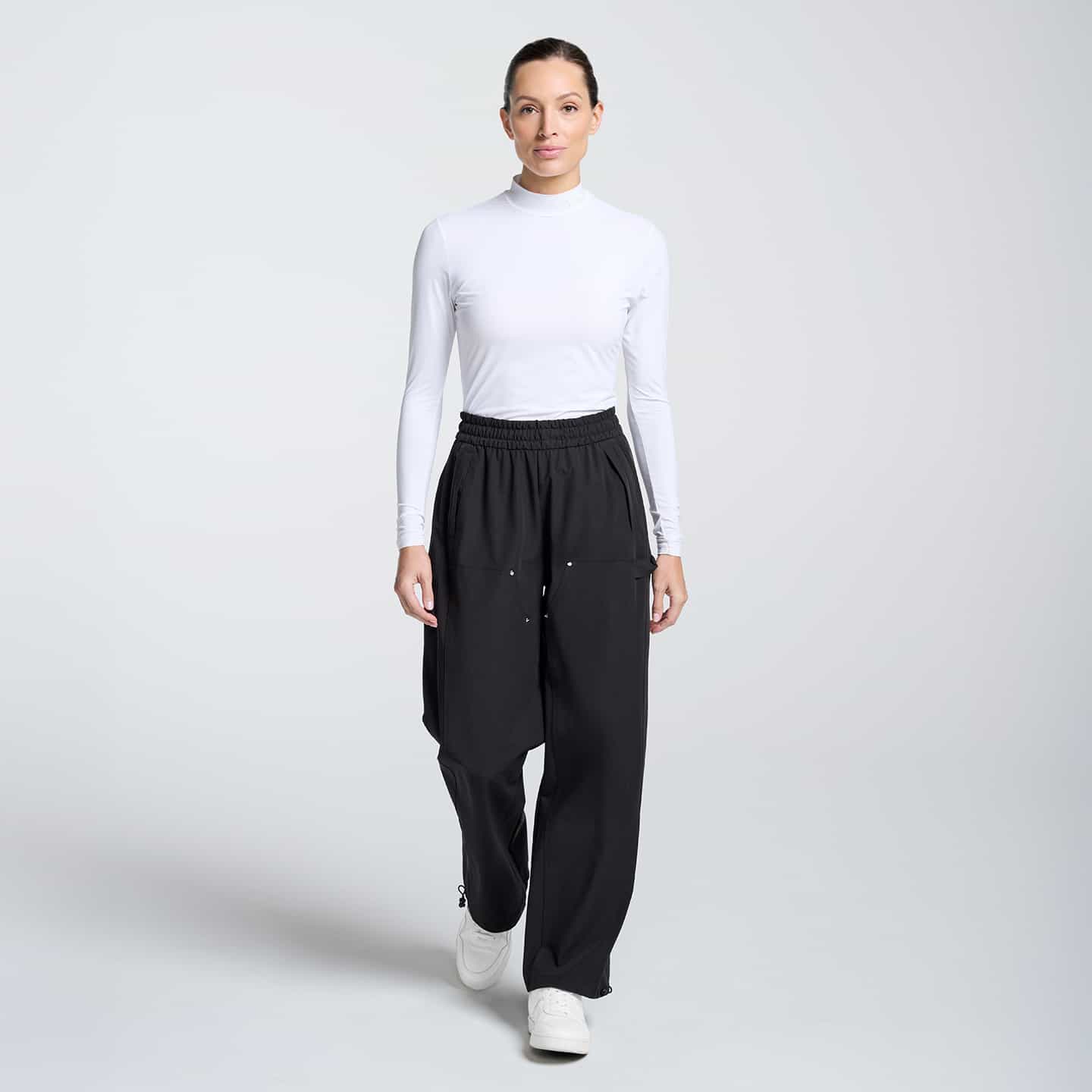 Women's Perforated Logo Wide Leg Trouser