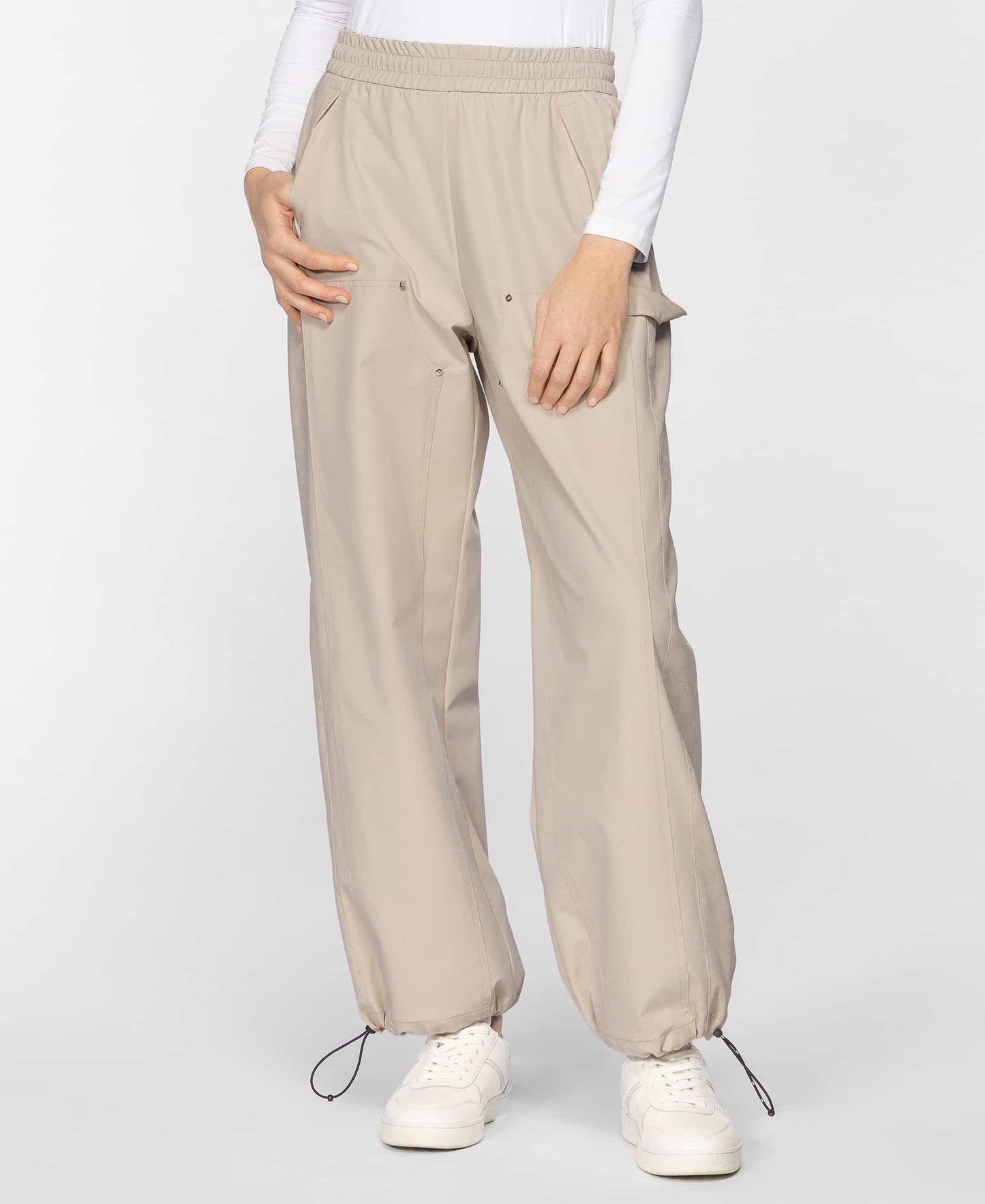 Pantalon Large Perforé à Logo Pour Femme