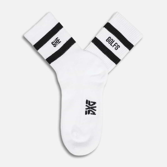 Women's #Shegolfs Crew Socks - White - One Size - PXG Canada