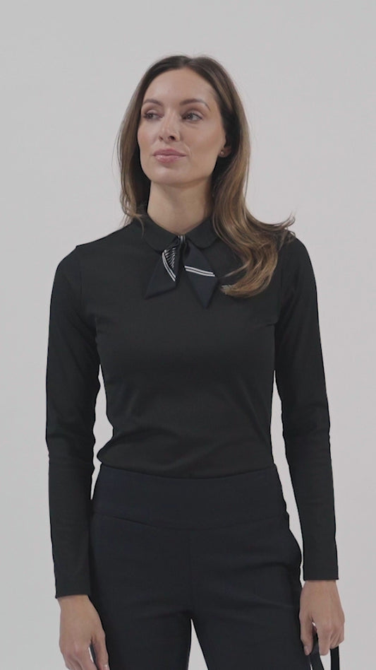 Women's Tie Neck Long Sleeve Polo - PXG Canada
